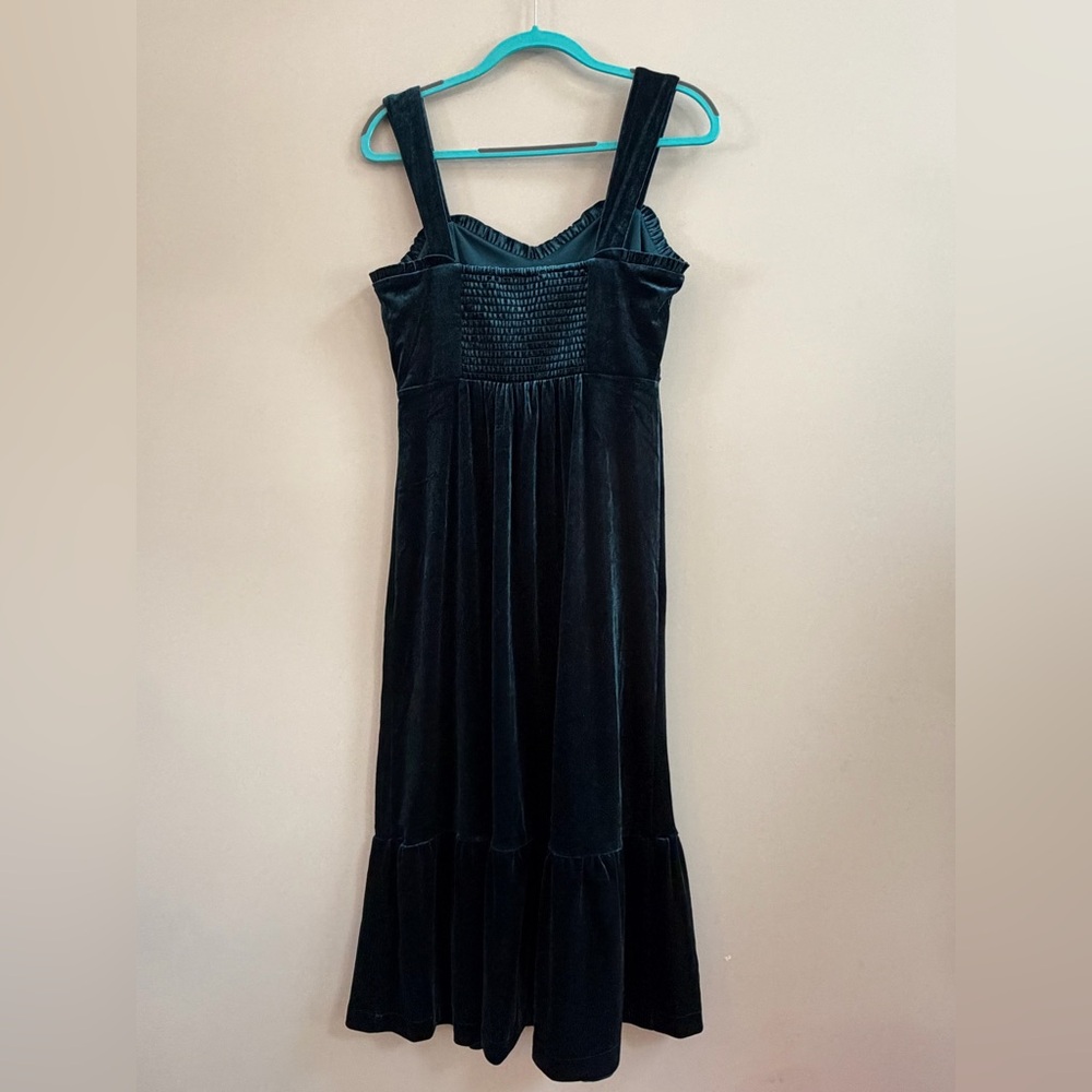 Betsey Johnson Dark Emerald Green Velvet Evening Casual Party Dress 90s Y2K - Picture 4 of 14